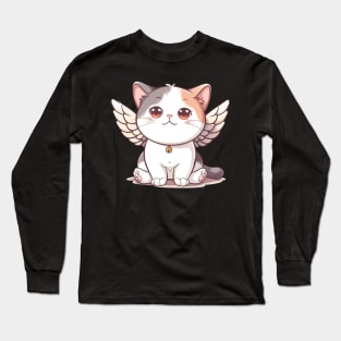 Cute Kawaii Cat Angel Long Sleeve T-Shirt